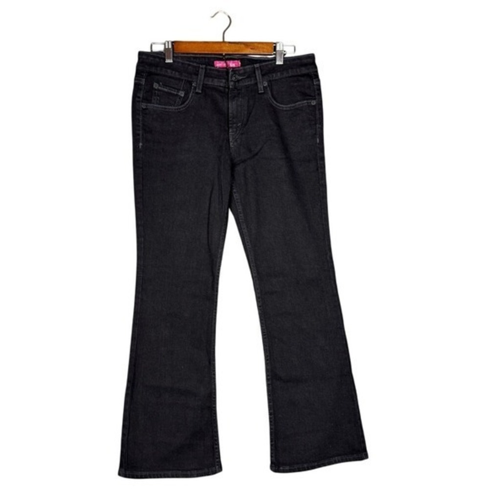 Levis 518 Superlow Bootcut Jeans Black Denim Womens Size 9 Short 052178306378